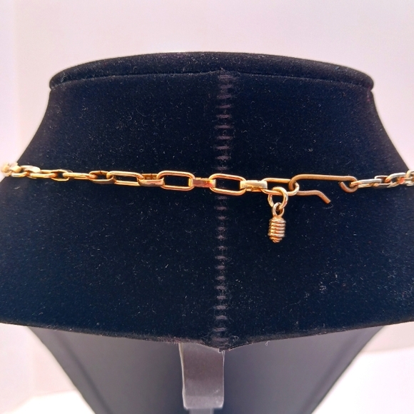 VINTAGE NECKLACE white thermoset silvertone rhinestones Mid-century 16" length - Picture 4 of 11